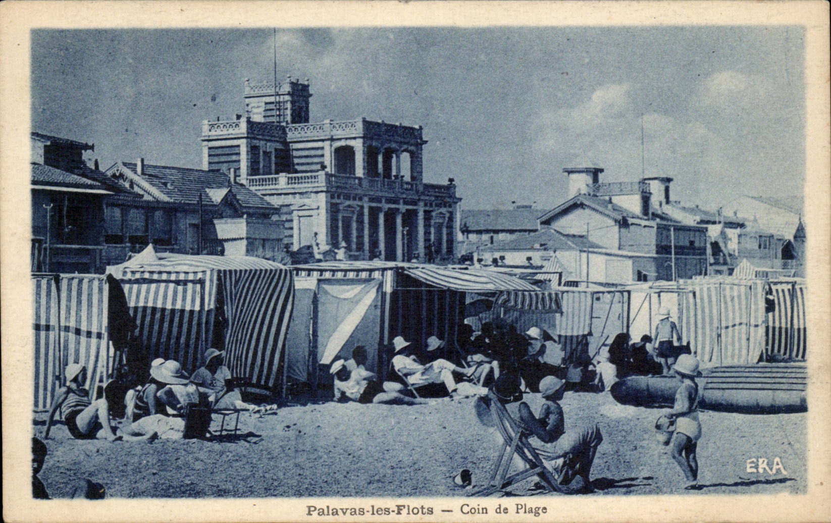 CPA Palavas les flots Coin de plage