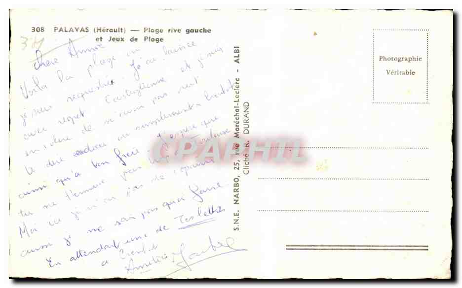 CPSM Palavas les flots Plage rive gauche et jeux de plage — Back