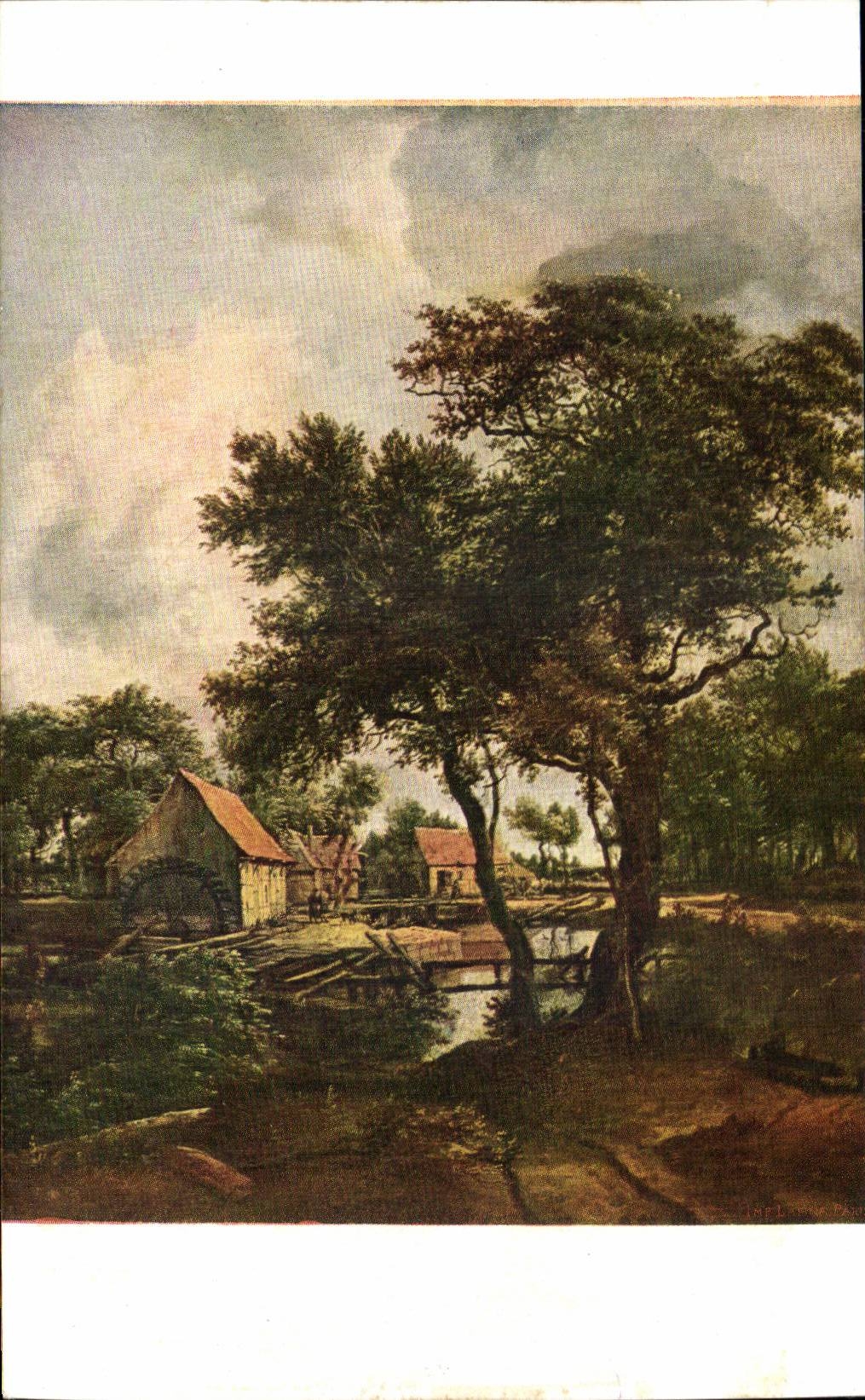 CPA Musee du Louvre Paris Meindert Hobbema Le moulin a eau