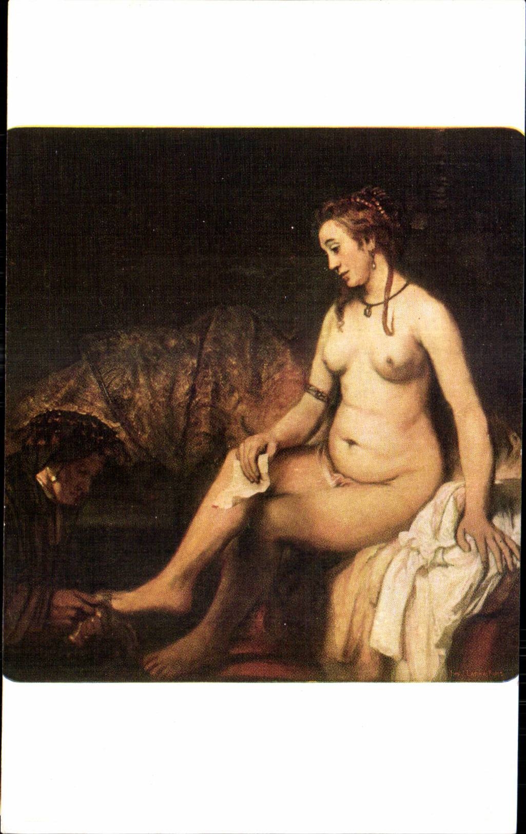 CPA Musee du Louvre paris Rembrandt Femme au bain dite Bethsabee
