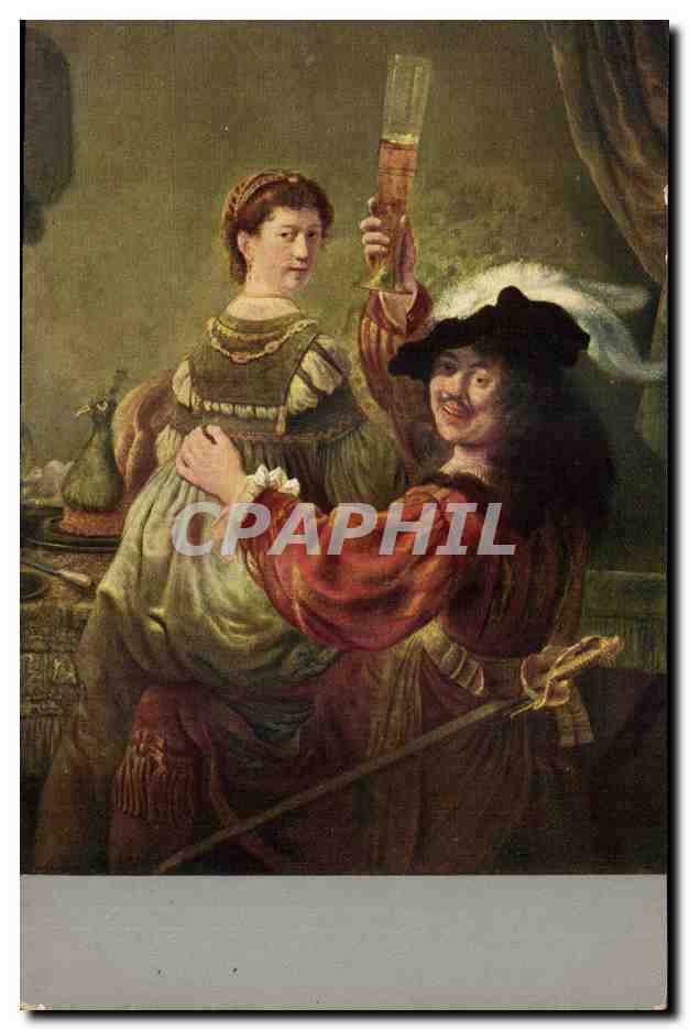 CPA Rembrandt Der Kunstler und seine Gattin