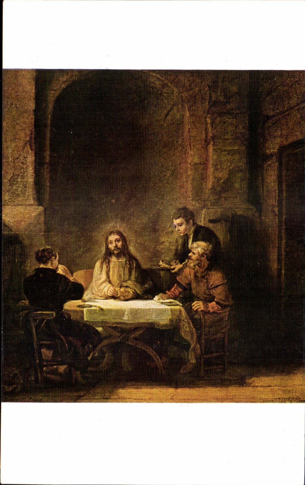 CPA Musee du Louvre Paris Rembrandt Les pelerins d'Emmaus