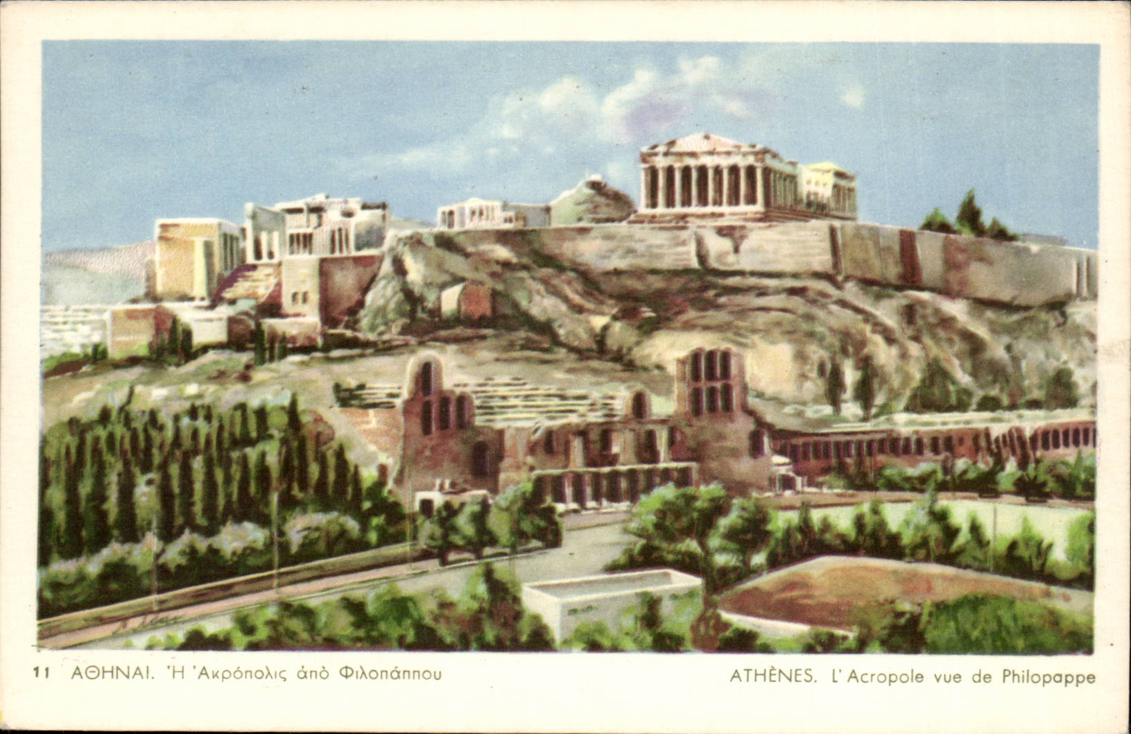 CPA Grece Greece Athenes L'Acropole vue de Philopappe