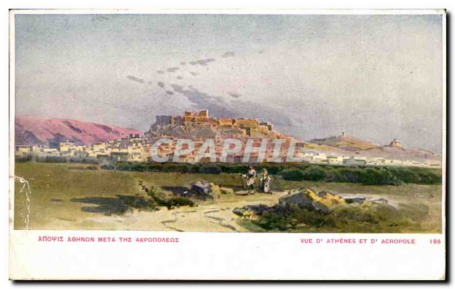 CPA Grece Greece Athenes Vue d'Athenes et Acropole