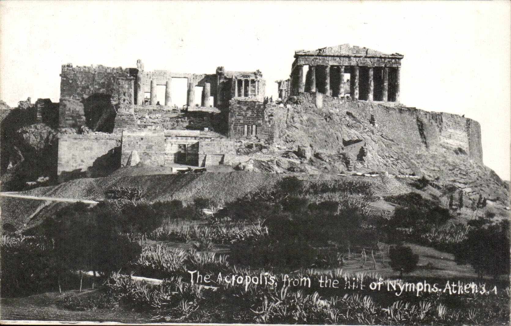 CPA Grece Greece Athenes The Acropolis from the hill of nymphs