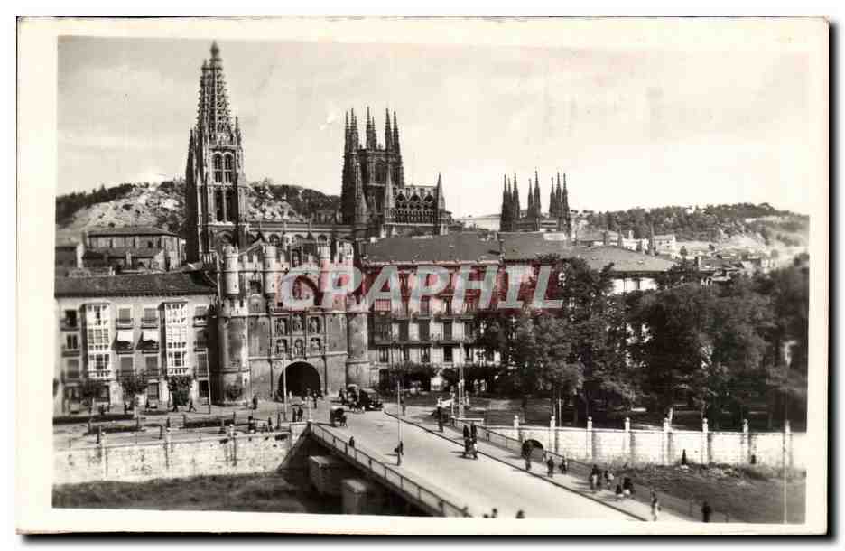 CPA Espagne Espana Spain Burgos Puente y Arco de Santa maria 