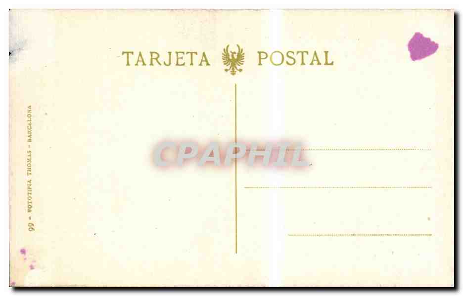 CPA Espagne Espana Spain Valencia Calle Sagrario de San Francisco y Parque Emilio Castelar — Rückseite