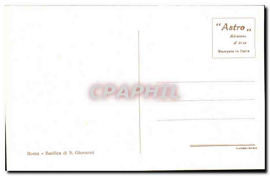CPA Italie italia Roma Basilica di S Giovanni — Verso