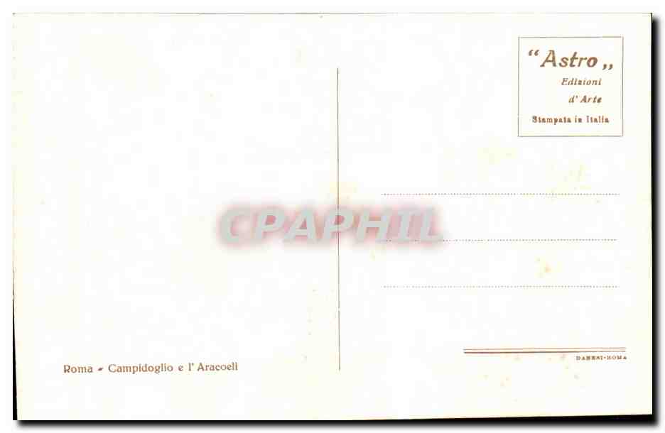 CPA Italie italia Roma Campidoglio e l'aracoeli — Rückseite