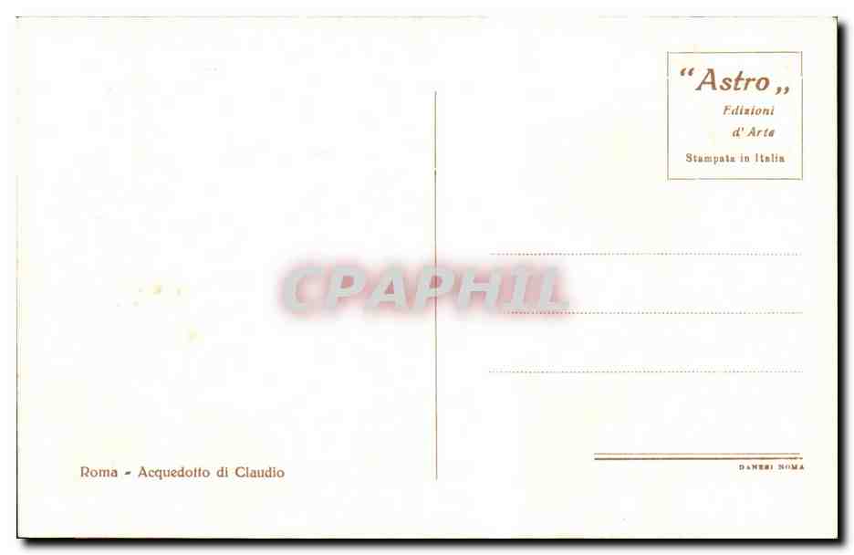 CPA Italie italia Roma Acquedotto di Claudio — Rückseite