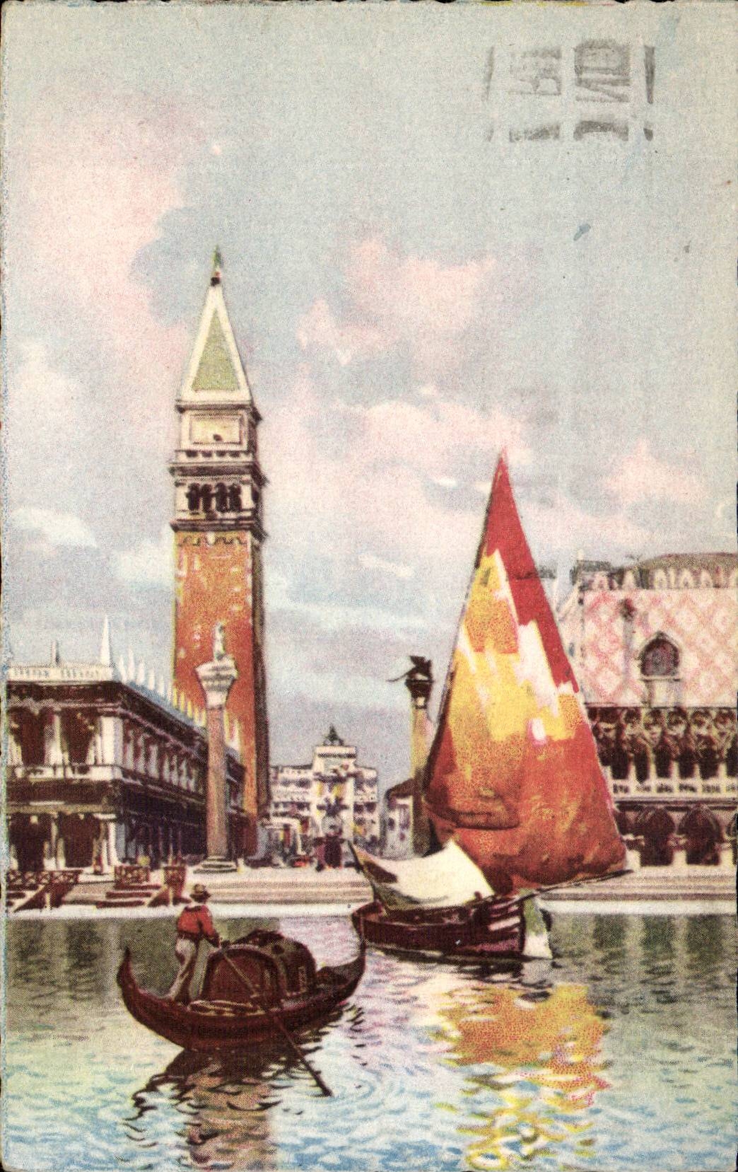 CPA Italie Italia Venezia La Piazzetta dalla Laguna