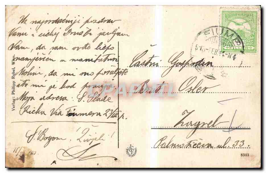 CPA Croatie Croatia Fiume  — Rückseite