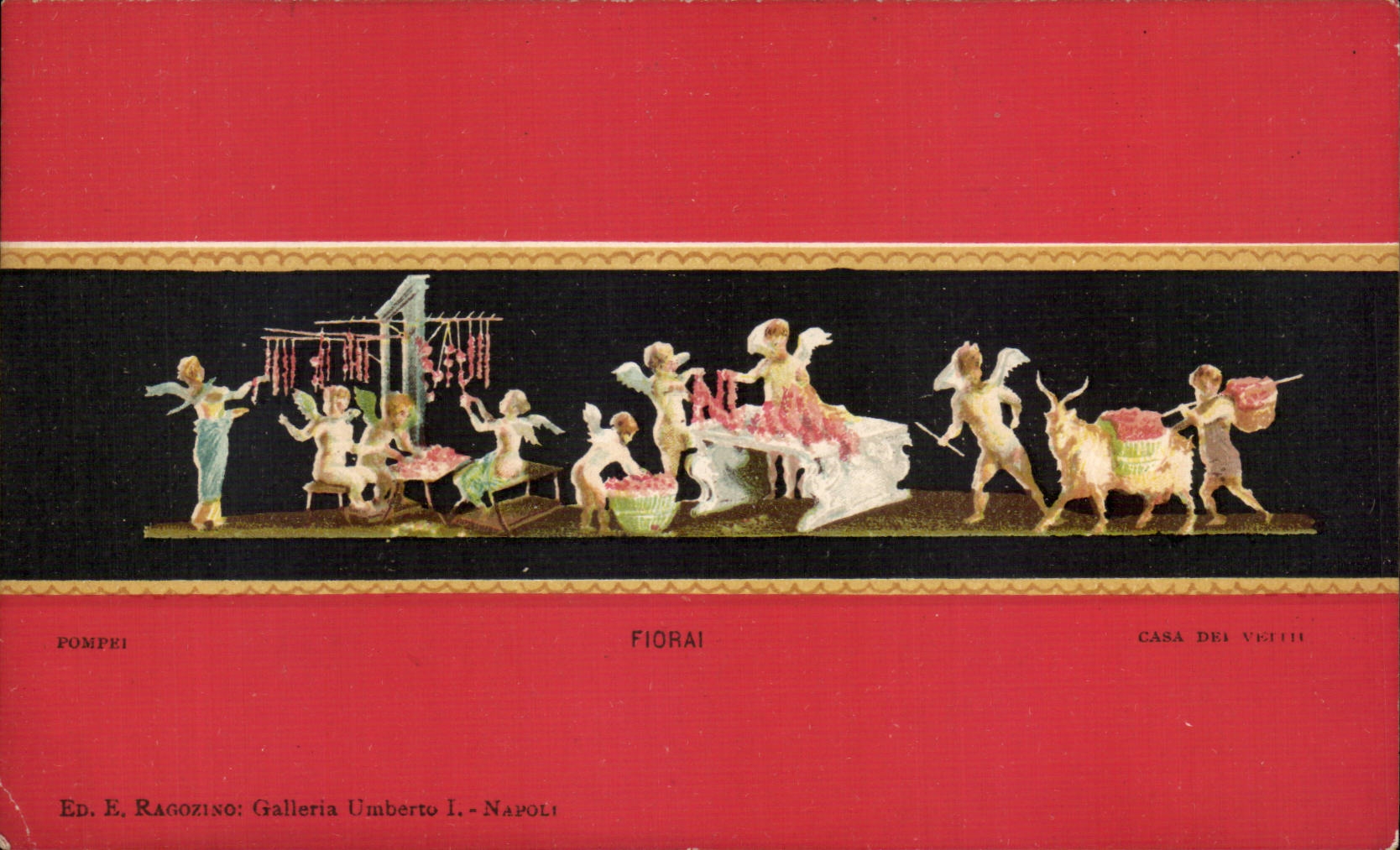 CPA Italie Italia pompei Firorai Casa dei Vetth Ange Angel Chevre Goat