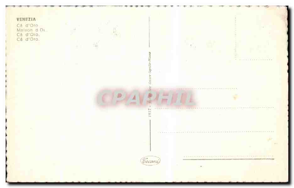 CPA Italie Italia Venezia Maison d'Oi — Rückseite