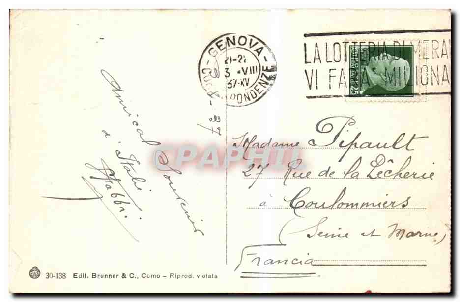 CPA Italie Italia Genova Panorama — Rückseite