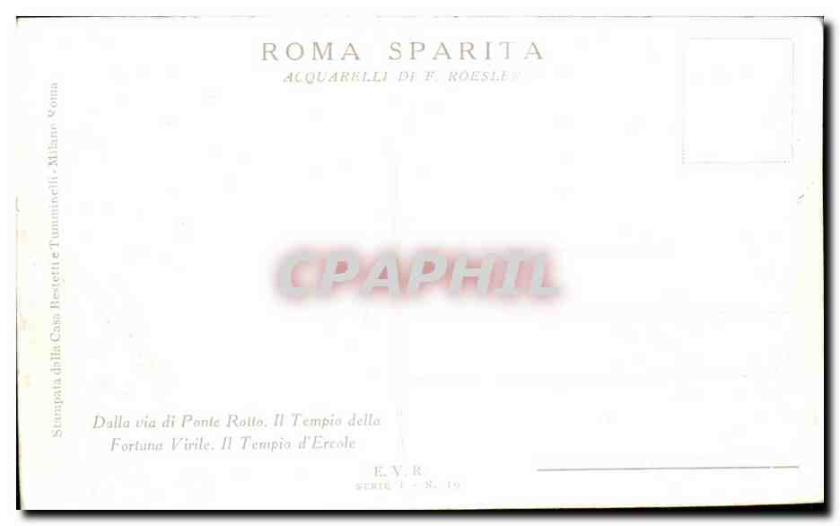 CPA Italie Italia Dalla via di Ponte Rotto Il templio della Fortuna Virile Il Tempio d'Ercole Ane Donkey — Rückseite