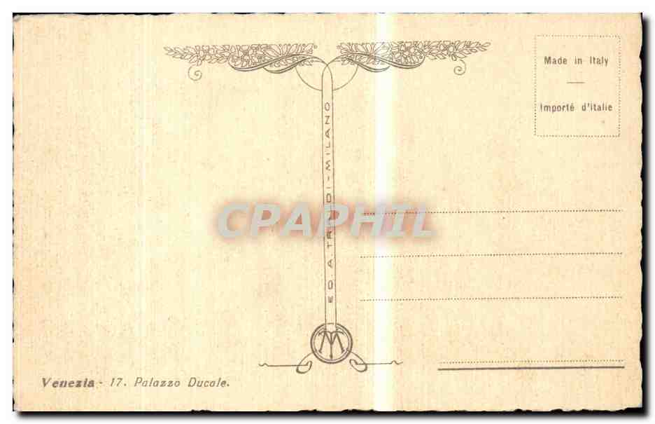 CPA Italie Italia Venezia Palazzo Ducale — Rückseite