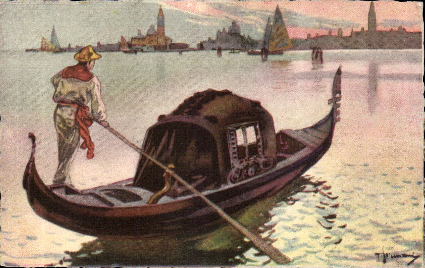 CPA Italie Italia Venezia La Gondola