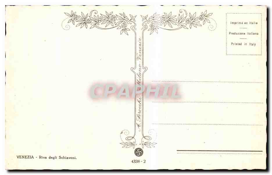 CPA Italie Italia Venezia Riva degli Schiavoni — Verso