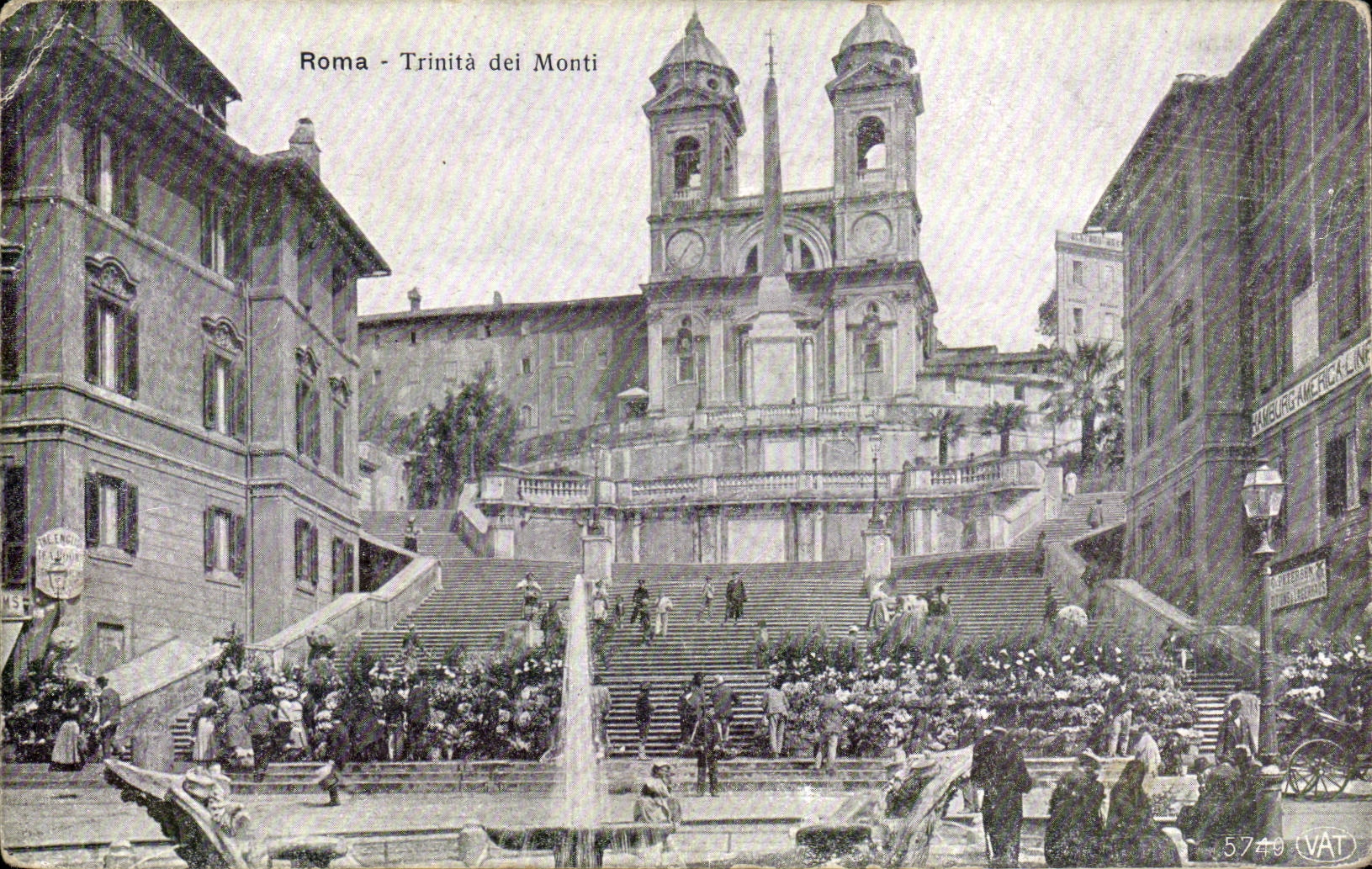 CPA Italie Italia Roma TRinita dei Monti