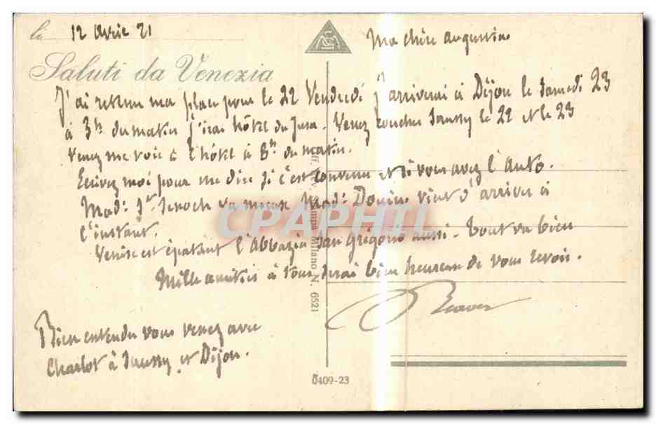 Italia - Italie - Italy - Veneto - Venezia - Venice - Il Molo - CPA  — Rückseite
