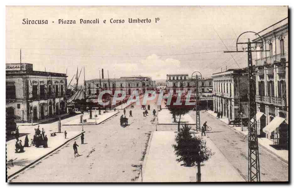 Italia - Italie - Italy - Siracusa - Piazza Pancali - Corso Umbert - CPA 