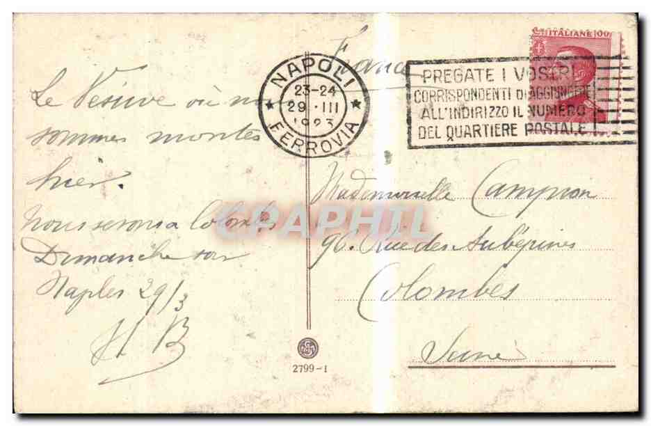 Italia - Italie - Italy - Napoli - Naples-- Vesivio in eruzione - CPA  — Verso