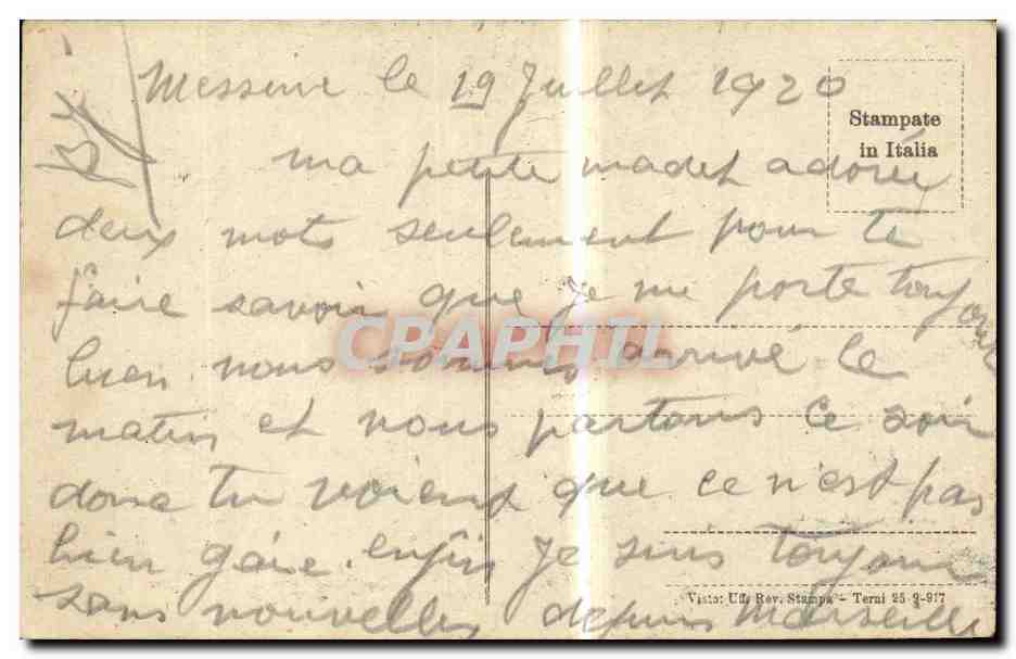 Italia - Italie - Italy - Messina - Le rovine di una Chiesa - CPA  — Rückseite