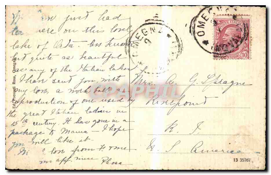 Italie - Italia - Italy - Ricordo d'Omegna - CPA  — Verso