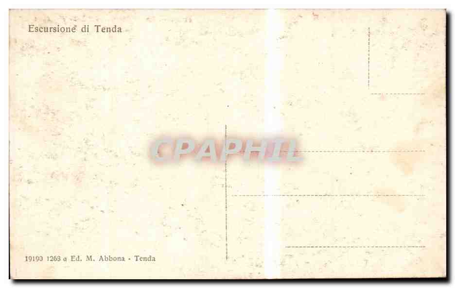 Italia - Italy - Italie - Tenda - Imbocco Galleria CPA  — Rückseite