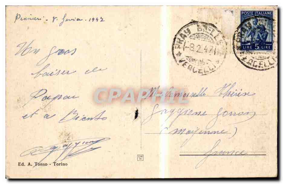 Praj Biellese - Panorama — Éd. A. Tonso - Torino — Reverso