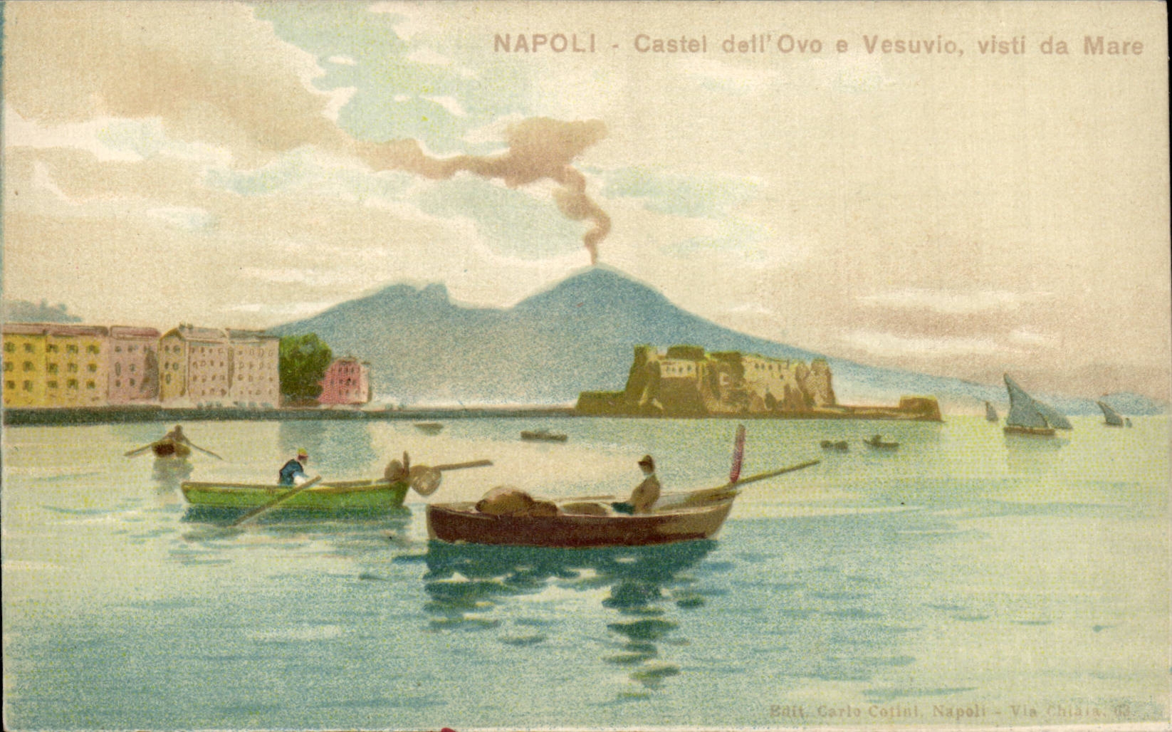 Italia - Italie - Italy - Naples - Napoli - Castel dell' Ovo e Vesuvio - CPA 