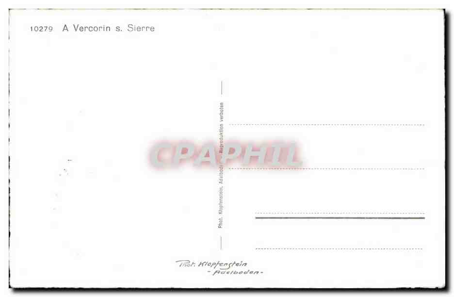 Italia - Italie - Italy - A Vercorin s Sierre - CPA  — Rückseite