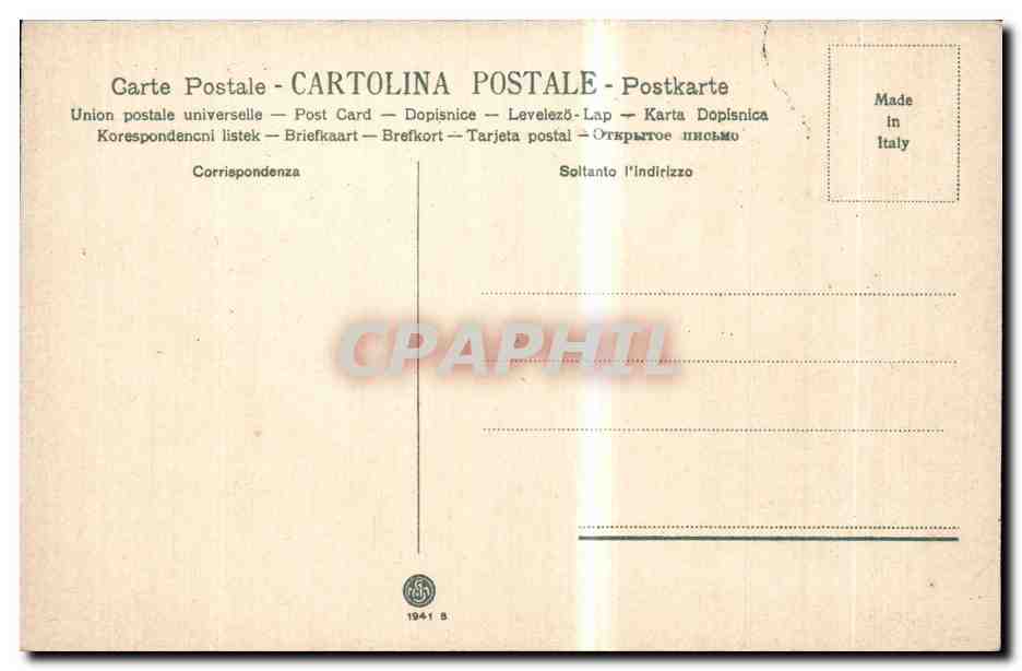 Italia - Italie - Italy - Milano - Milan - Loggia - CPA  — Rückseite