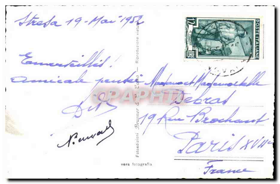 Italia - Italie - Italy - Stresa ed Isole - Lago Maggiore - CPA  — Rückseite