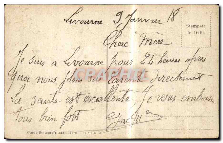 Italie - Italia - Italy - Livorno - Piazza Vittorio Emanuele - CPA  — Rückseite