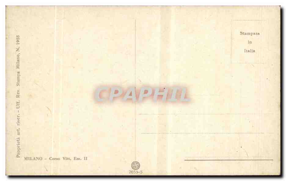 Italie - Italy - Italia - Milan - Milano - Corso Vitt Em II - CPA  — Rückseite