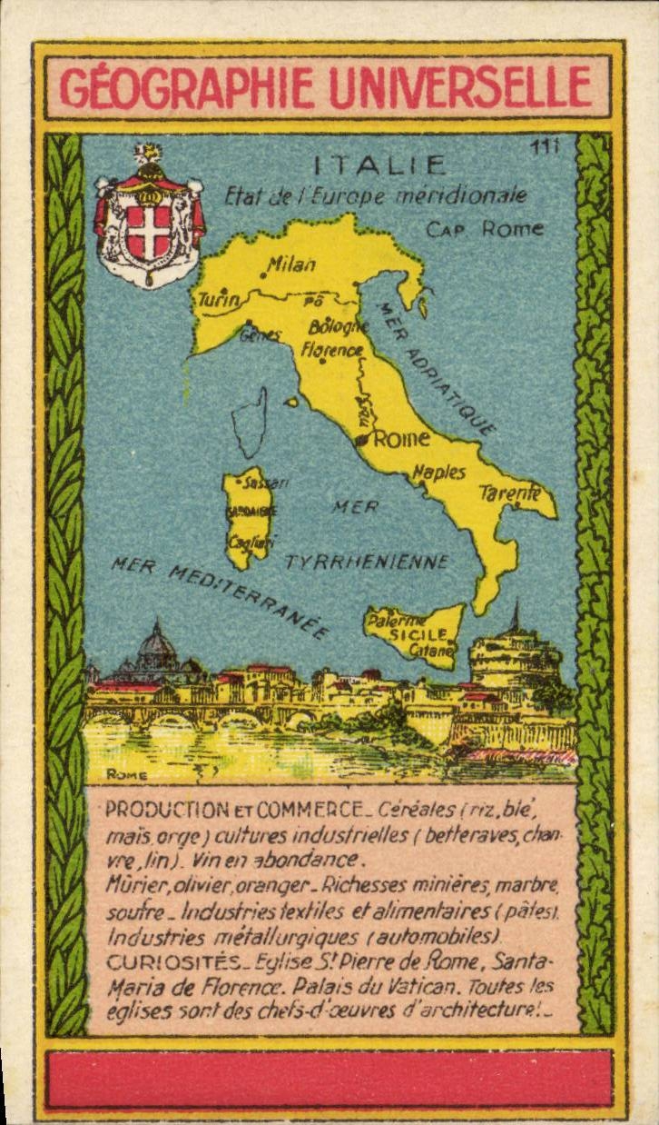 Italie - Italy - Italia - Geographie Universelle - 