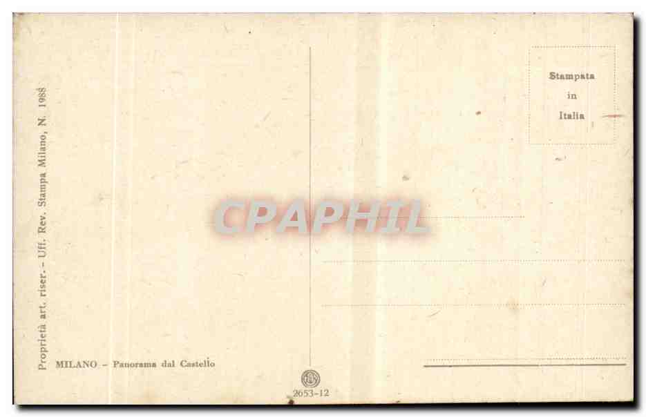 Italie - Italy - Italia - Milano - Milan - Panorama del Castello - CPA  — Rückseite