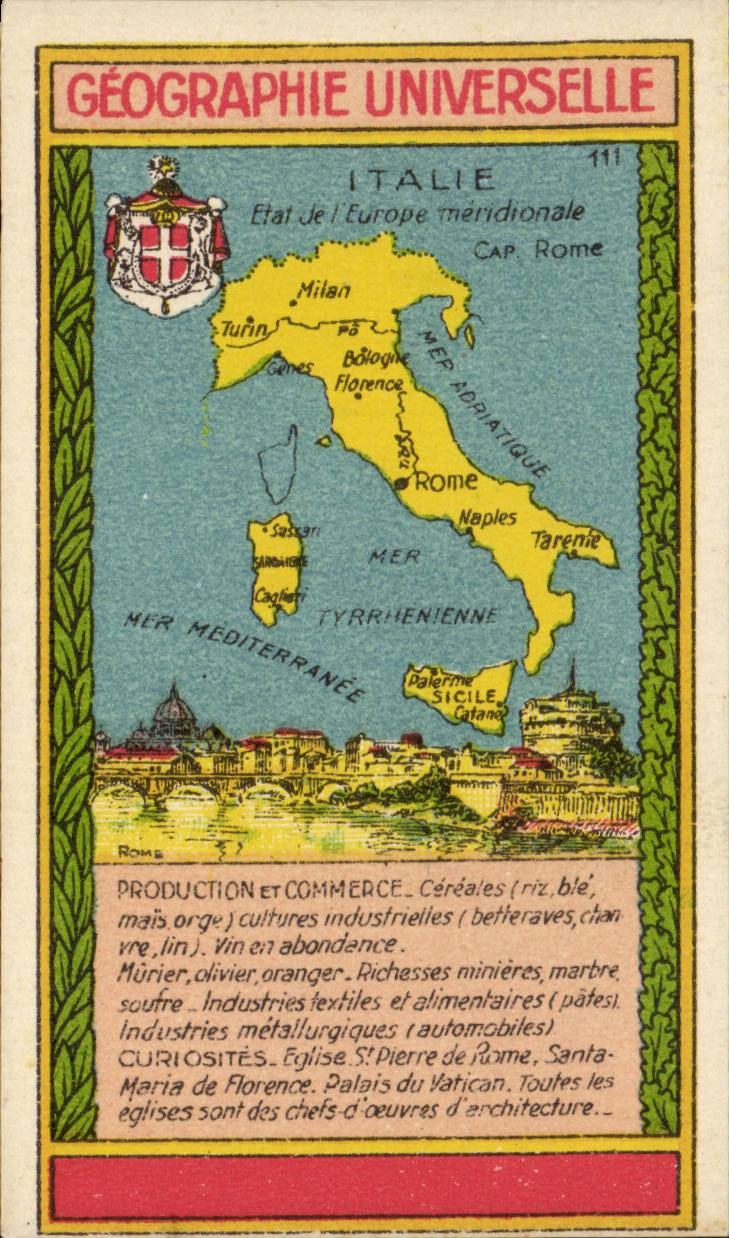 Italia - Italie - Italie - Geographie Universelle - CPA 