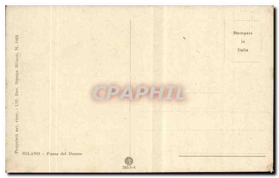 Italia - Italie - Italie - Milan - Milano - Piazza del Duomo - CPA  — Rückseite