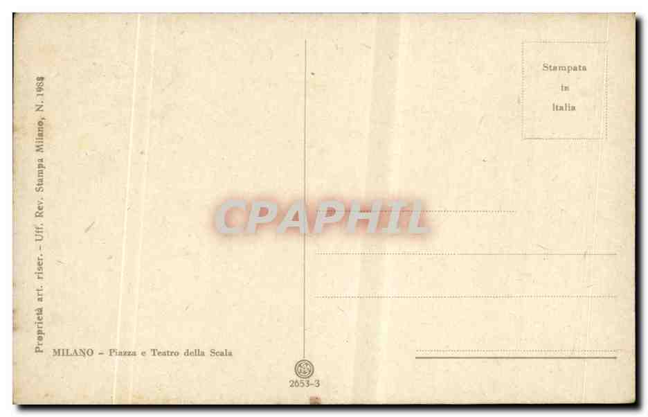 Italia - Italie - Italie - Milano - Milan - Piazza e Teatro della Scala - CPA  — Rückseite