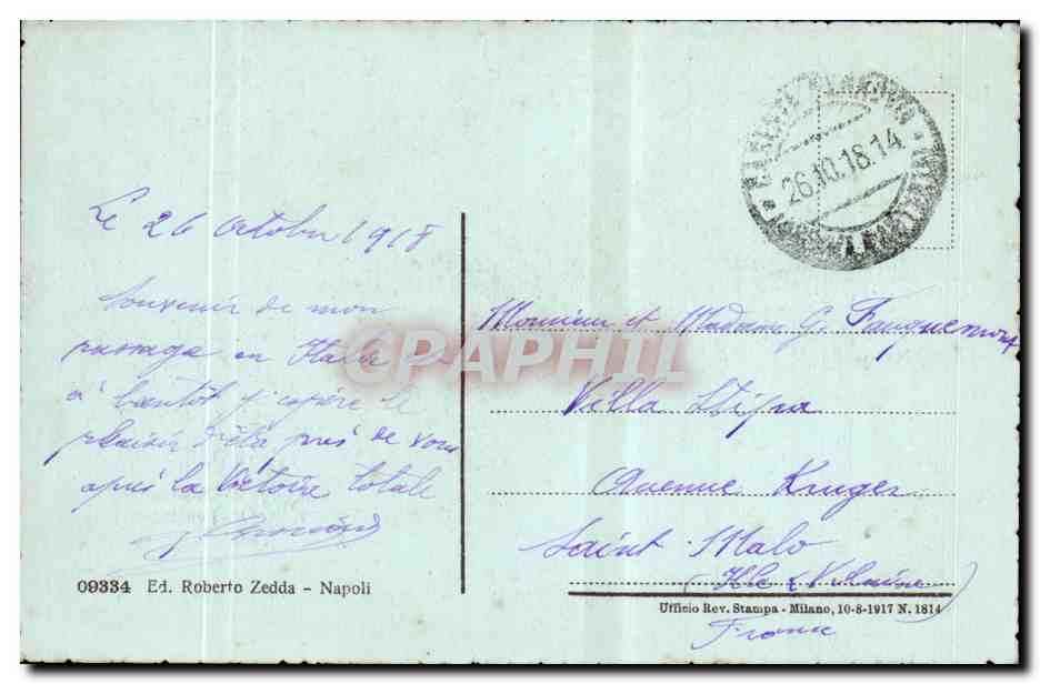 Italia - Italie - Italie - Napoli - Naples - Piazza della Borsa - CPA  — Verso