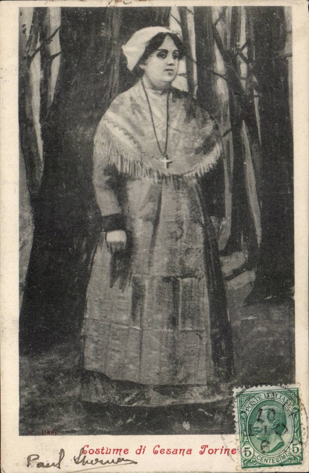 Italia - Italie - Italie - Torino - Turin - Femme - Folklore - Costume - CPA 
