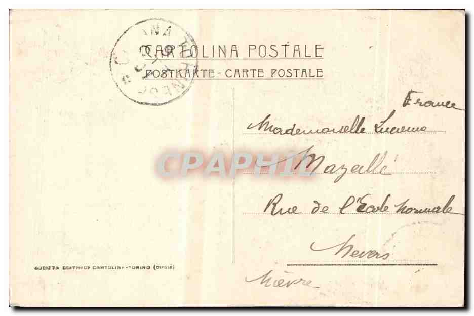 Italia - Italie - Italie - Torino - Turin - Femme - Folklore - Costume - CPA  — Rückseite