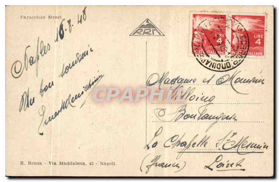 Italia - Italie - Italy - Napoli - Naples - Via Carraccioni - CPA  — Verso