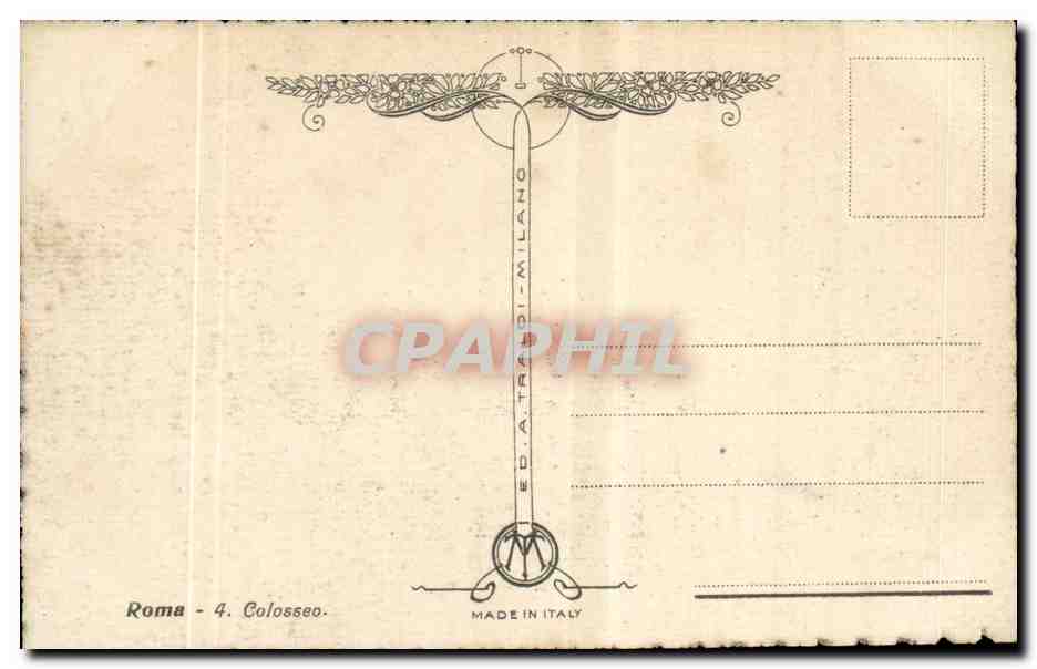 Italia - Italie - Italy - Roma - Rome - Colosseo - CPA  — Rückseite