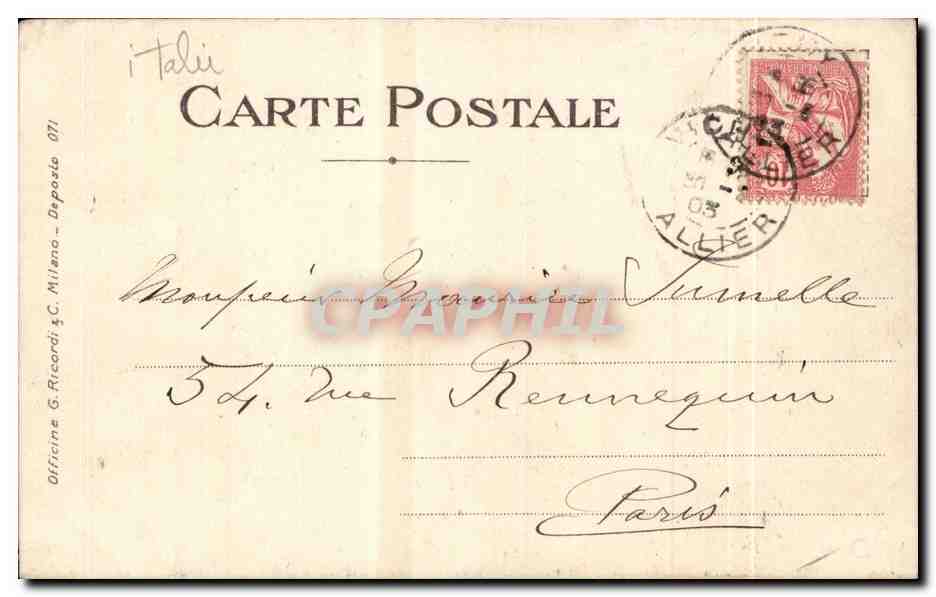 Italia - Italie - Italy - Tosca - Opera - CPA  — Rückseite