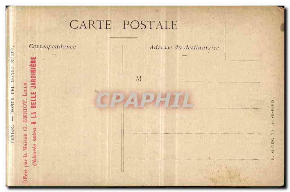 Italia - Italie - Italy - Venice - Venezia - Ponte- CPA  — Rückseite