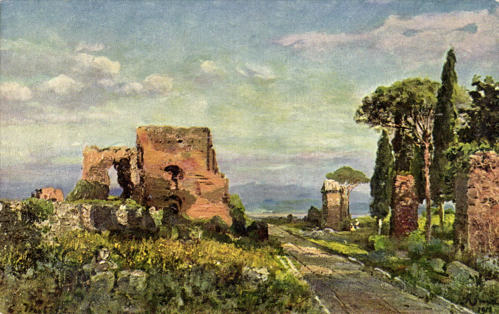 Italia - Italie - Italy - Rome - Roma - Abend auf der Via Appia - CPA 
